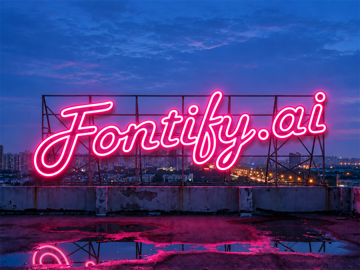 Scene after applying the font